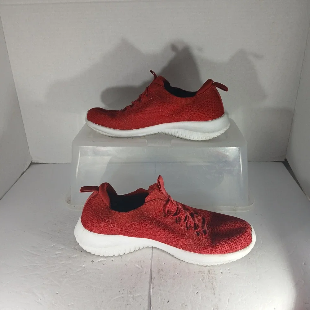 Skechers Ultra Flex Sneakers 6 Red Slip On Bungee Athletic Walking Shoes 12560B